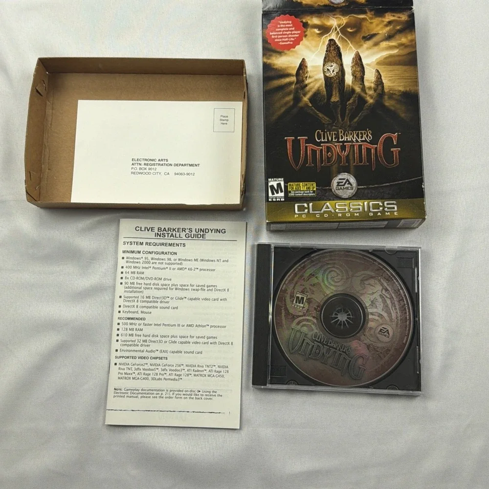 Clive Barker's Undying (PC CD-ROM, 2001) Original USA Game / Complete